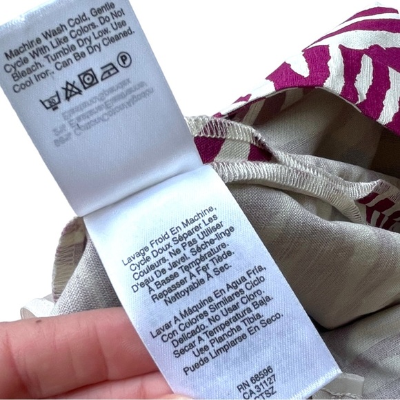 NWOT DKNY Zebra Stripped Raspberry & Cream Light Skirt Size 4 - Picture 10 of 10